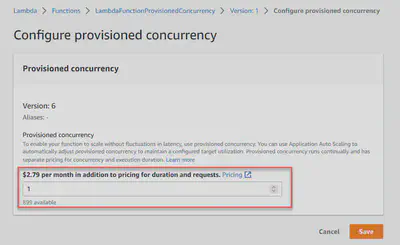 Pricing information in the AWS Console