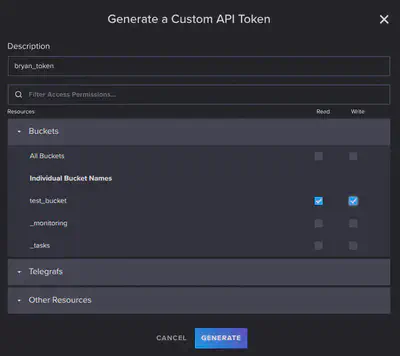 Choosing a bucket and permissions